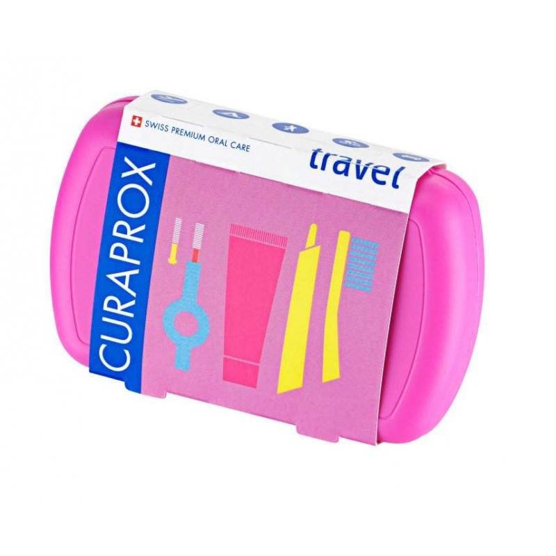 Curaprox Travel set růžový - Kliknutím zobrazíte detail obrázku.